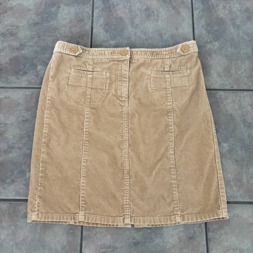 LOFT Beige‎ Corduroy Pencil Skirt - Picture 2 of 6